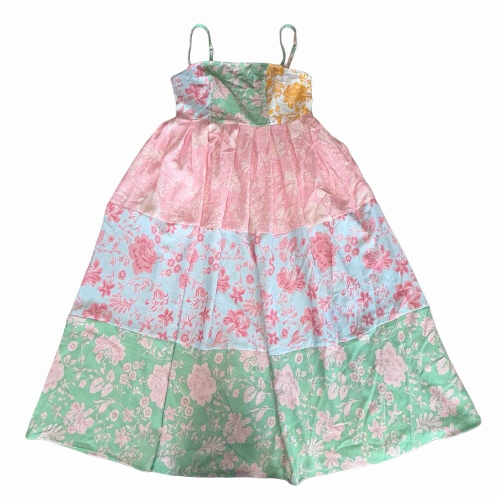 Petal & Pup Midi Dress Shelby Mixed Floral Patterns Sundress Linen Size XS